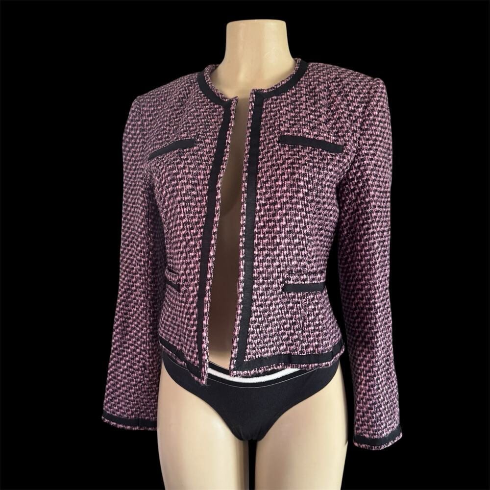 Vintage Chadwicks Blazer Women's 6 Purple & Black Tweed Flecked Lined Jacket